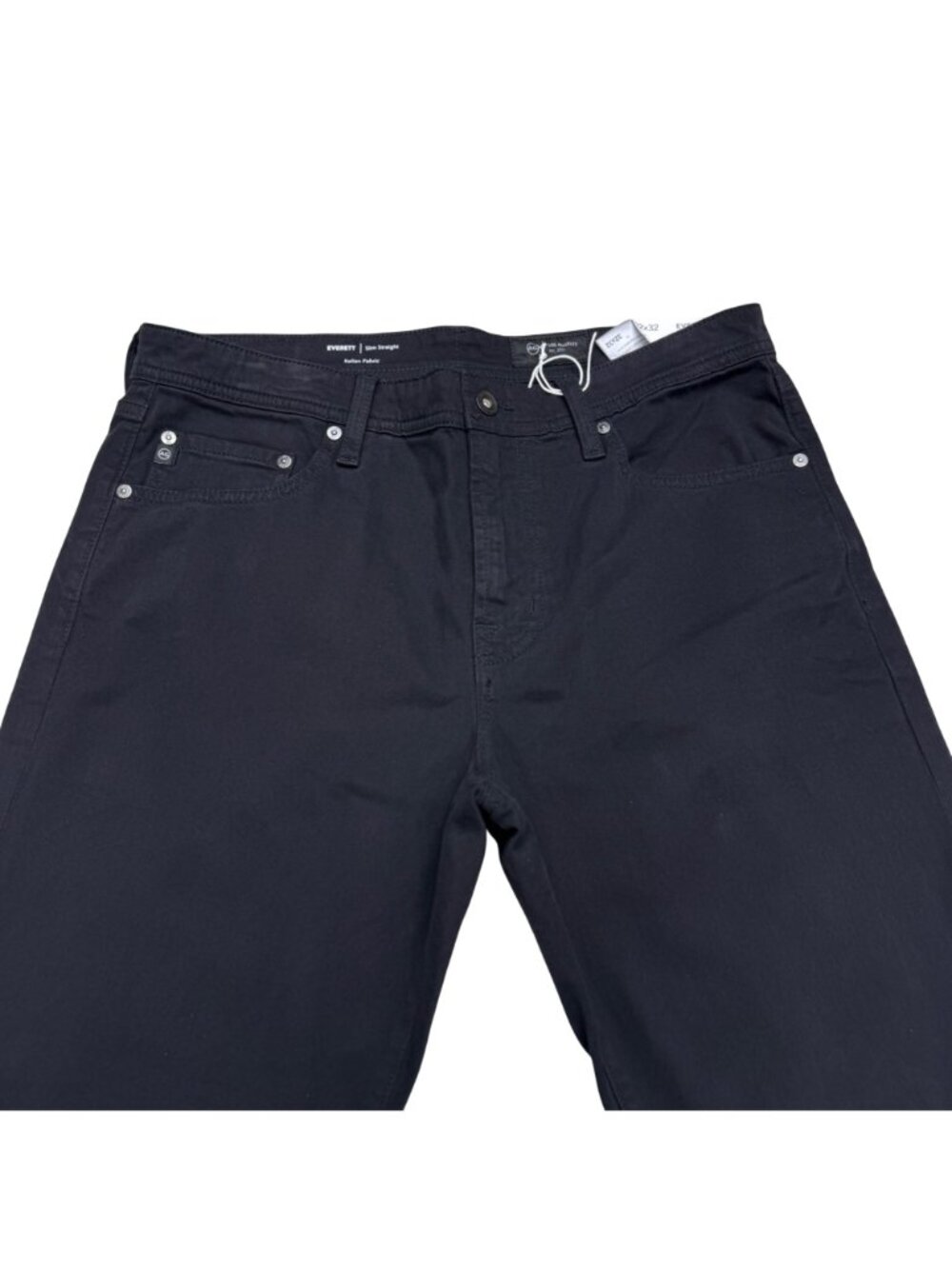 NWT AG Everett Men's Sueded Sateen Black Slim Straight Pants Mid Rise, 32x32 - Picture 3 of 12